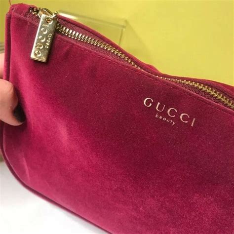 gucci beauty makeup bag|Gucci makeup bag pink velvet.